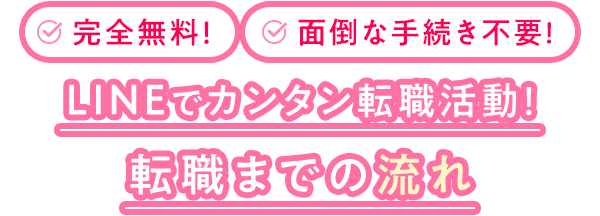 完全無料！ 面倒な手続き不要!|LINEでカンタン転職活動！転職までの流れ
